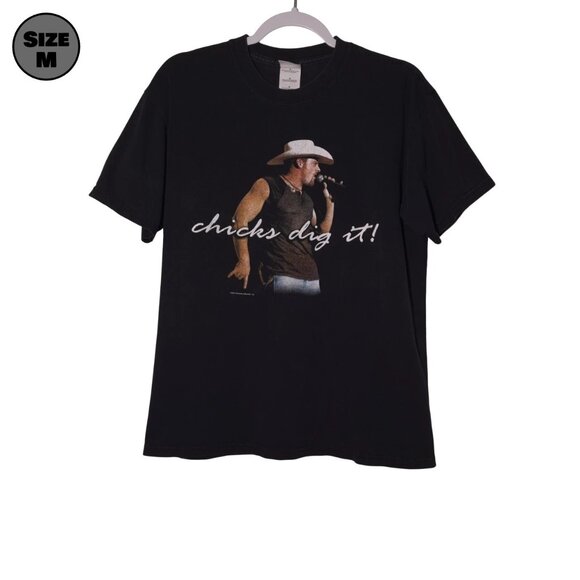 Chris Cagle: Chicks Dig It! USED Shirt (FADING, M, Y2K, 2004, Country) - Picture 1 of 7